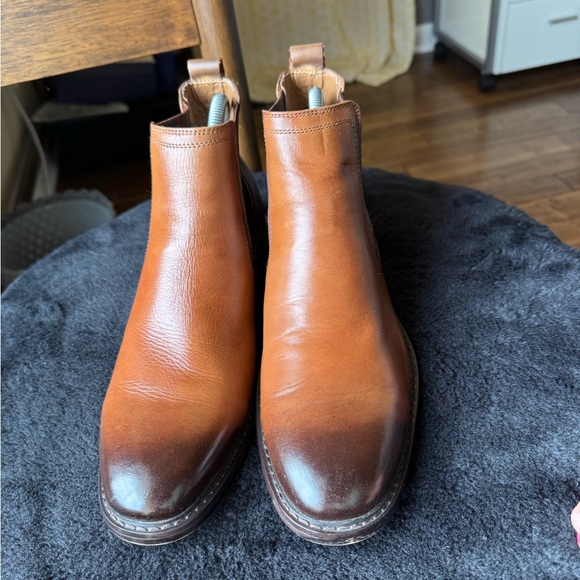 Steve Madden Men Chelsea Boot Cognac Brown Leather Ankle Size 8